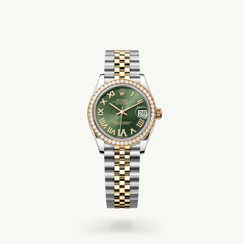 ด้านหน้า Rolex Datejust ในวัสดุ Yellow Rolesor, m278383rbr-0016 - นำสว่าง