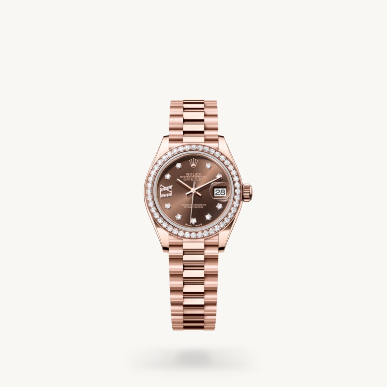 Rolex lady-datejust ในวัสดุ เอเวอร์โรสโกลด์, m279135rbr-0001 - นำสว่าง