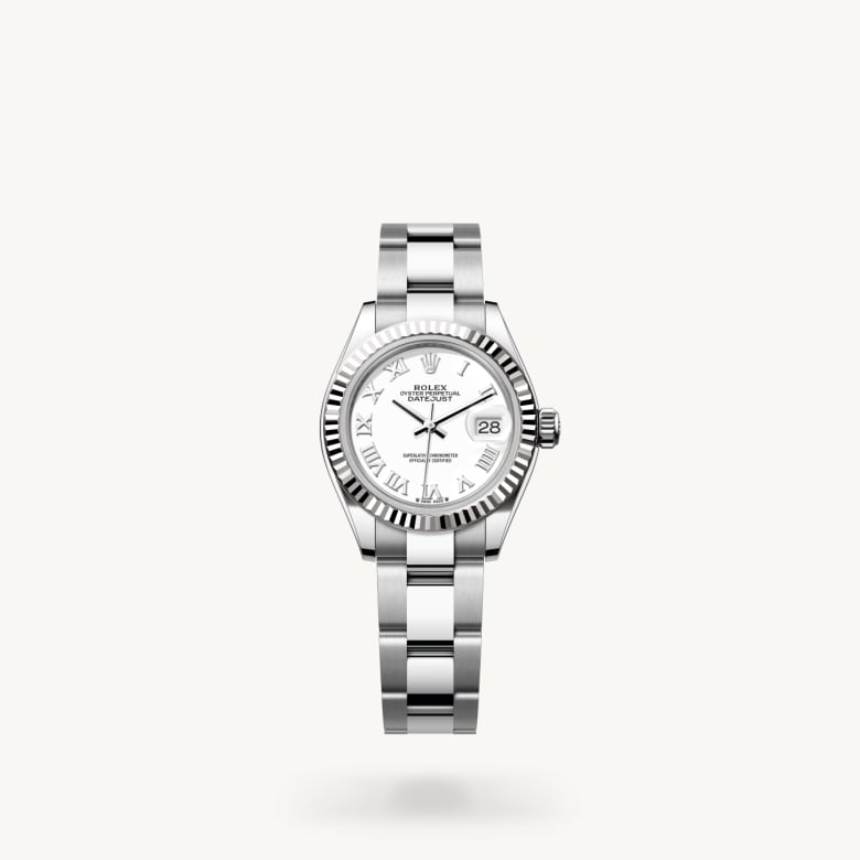 Rolex lady-datejust ในวัสดุ White Rolesor, m279174-0020 - นำสว่าง