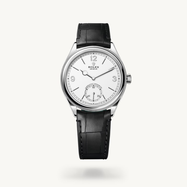 ด้านหน้า Rolex 1908 ในวัสดุ ทองคำขาว 18 กะรัต, m52509-0005 - นำสว่าง