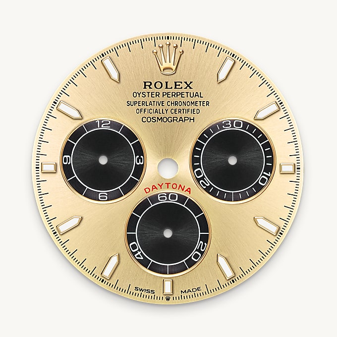 Rolex หน้าปัดสีทองและสีดำสว่าง - นำสว่าง