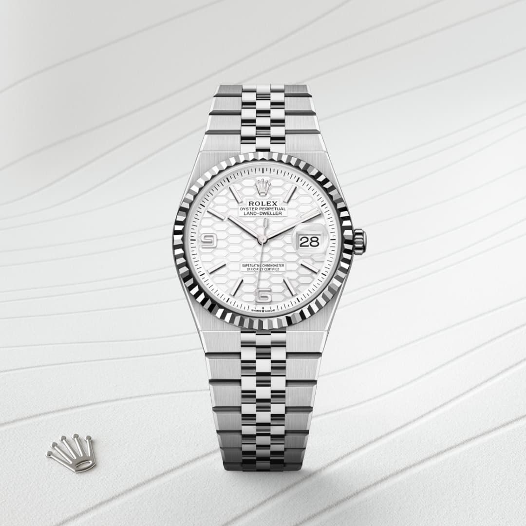 rolex-Land-Dweller-in-Oyster, 36 มม., Oystersteel และทองคำขาว-Land-Dweller 36,-m127234-0001-นำสว่าง