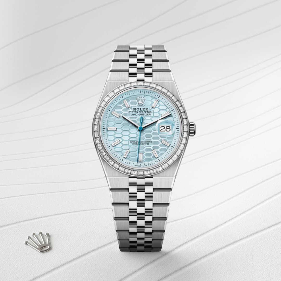 rolex-Land-Dweller-in-Oyster, 36 มม., แพลทินัมและเพชร-Land-Dweller 36,-m127286tbr-0001-นำสว่าง