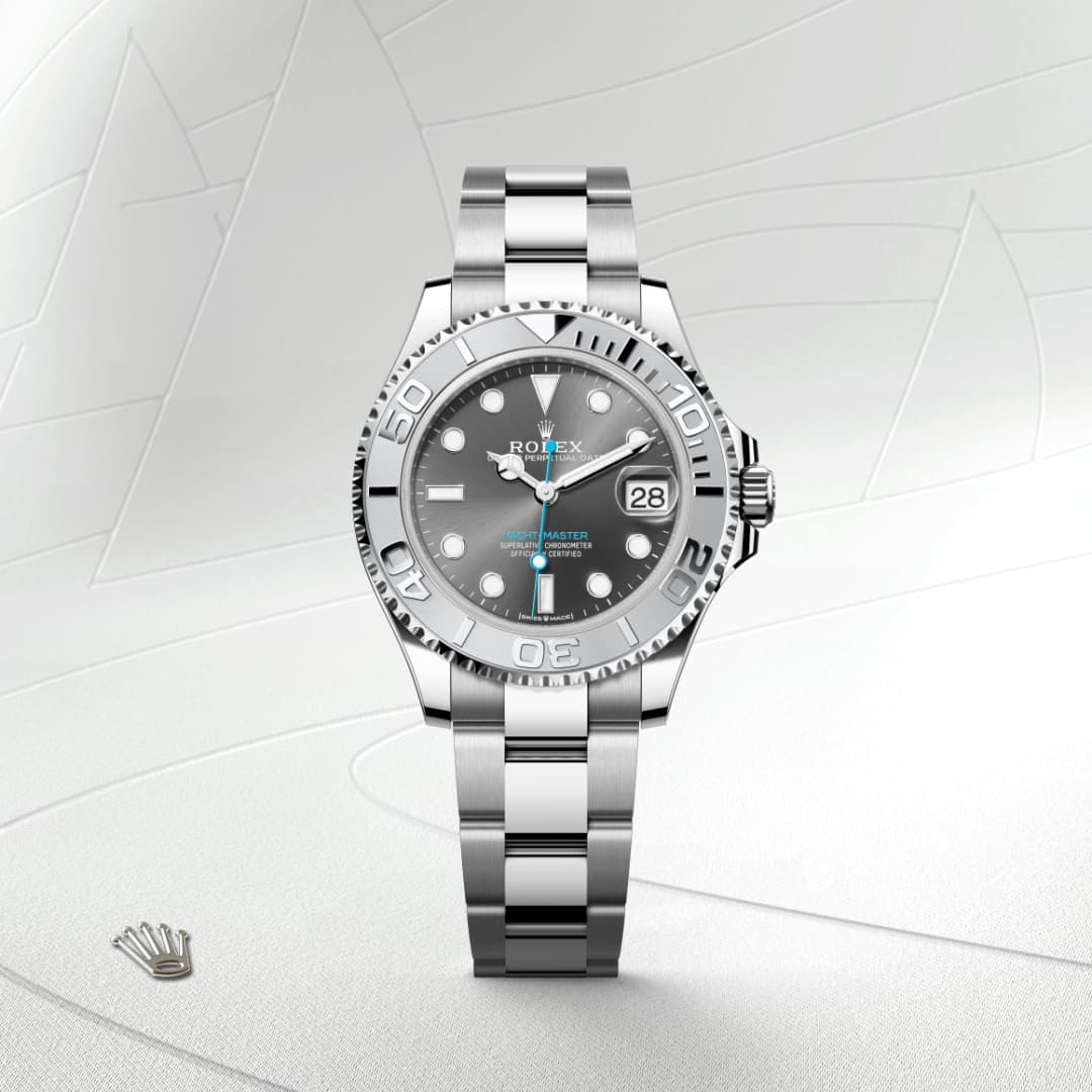 rolex-Yacht-Master-in-Oyster, 37 มม., Oystersteel และแพลทินัม-Yacht-Master 37,-m268622-0002-นำสว่าง