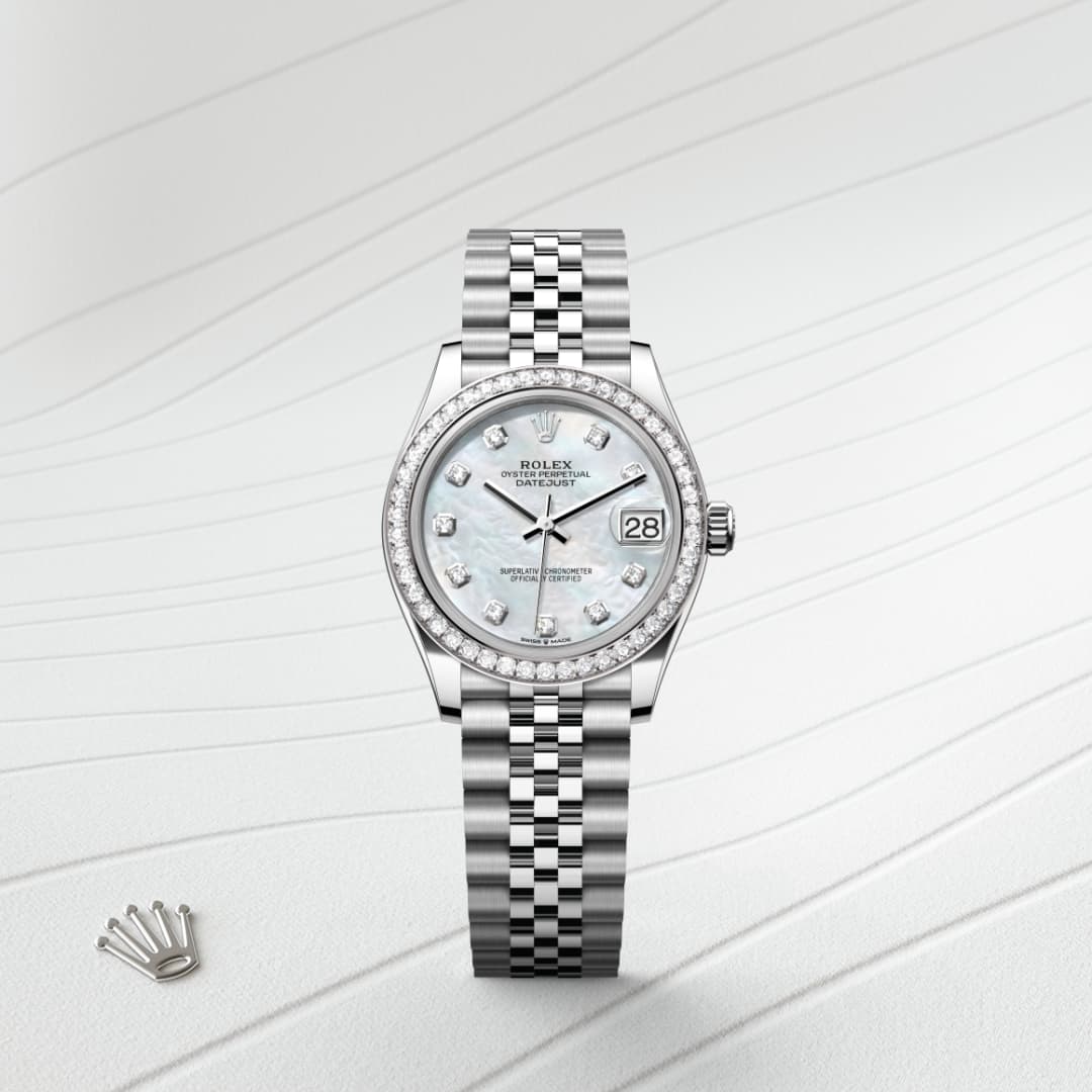 rolex-Datejust-in-Oyster, 31 มม., Oystersteel, ทองคำขาวและเพชร-Datejust 31,-m278384rbr-0008-นำสว่าง