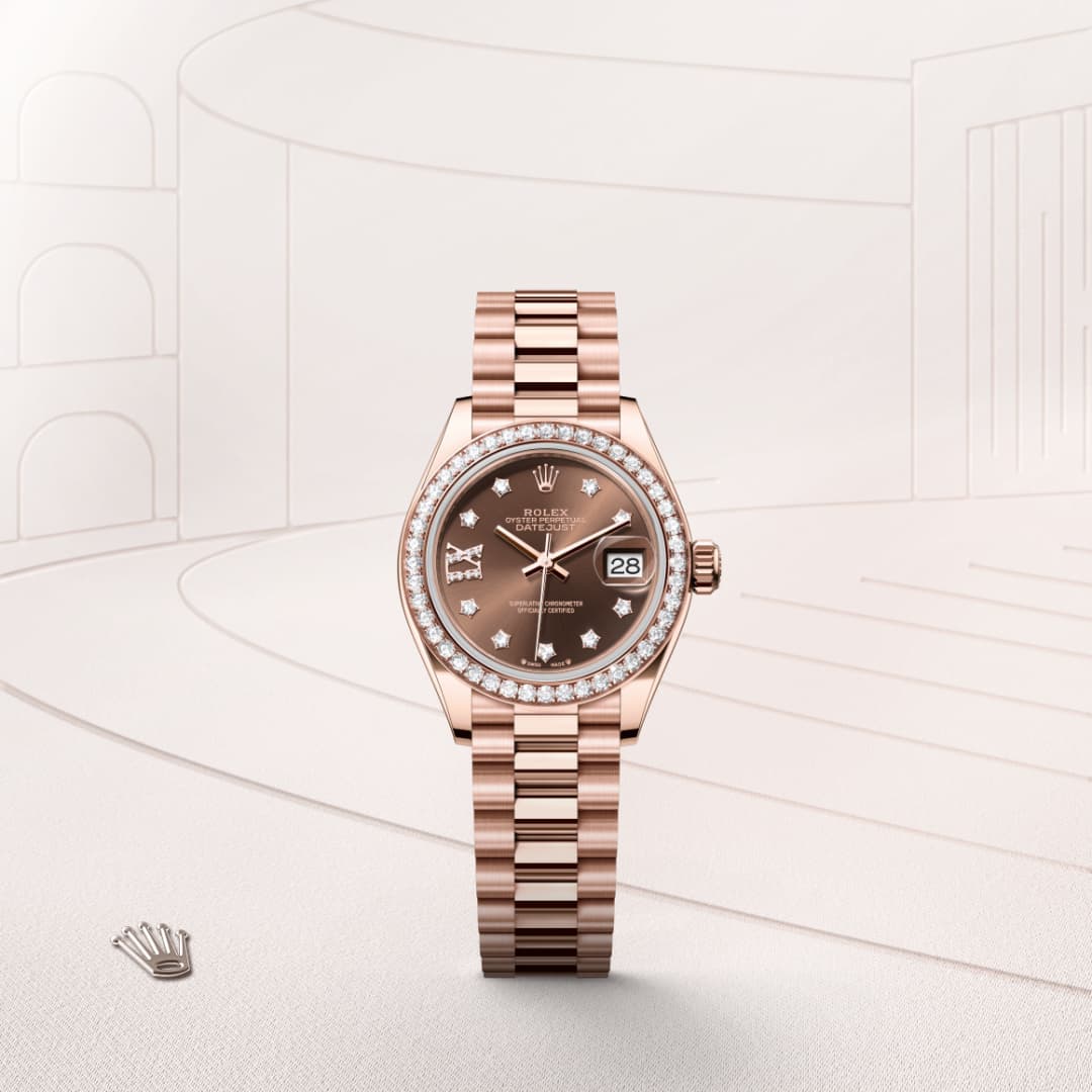 rolex-Lady-Datejust-in-Oyster, 28 มม., เอเวอร์โรสโกลด์และเพชร-Lady-Datejust,-m279135rbr-0001-นำสว่าง