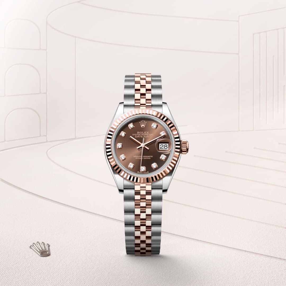rolex-Lady-Datejust-in-Oyster, 28 มม., Oystersteel และเอเวอร์โรสโกลด์-Lady-Datejust,-m279171-0011-นำสว่าง