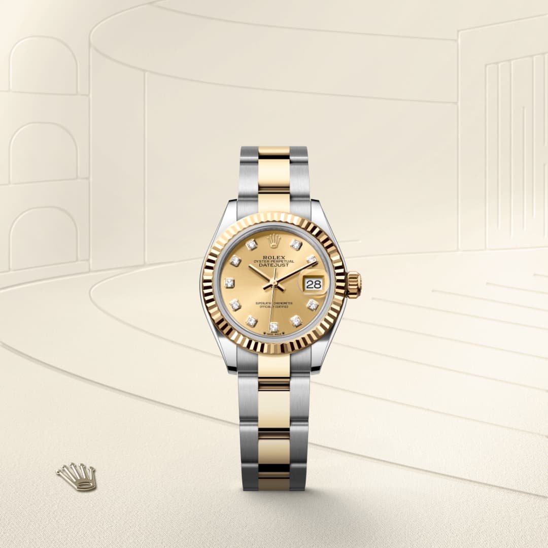 rolex-Lady-Datejust-in-Oyster, 28 มม., Oystersteel และทองคำ-Lady-Datejust,-m279173-0012-นำสว่าง