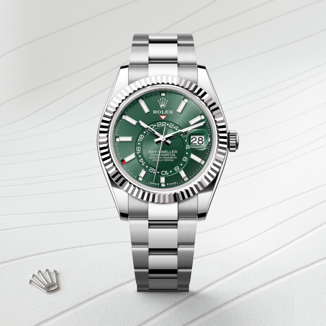 rolex-Sky-Dweller-in-Oyster, 42 มม., Oystersteel และทองคำขาว-Sky-Dweller,-m336934-0001-นำสว่าง