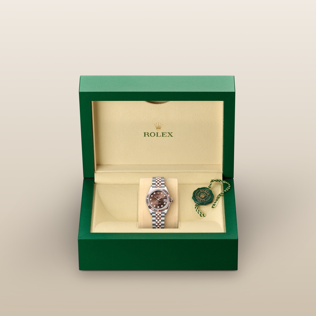 rolex-Lady-Datejust-in-Oyster, 28 มม., Oystersteel และเอเวอร์โรสโกลด์-Lady-Datejust,-m279171-0011-นำสว่าง
