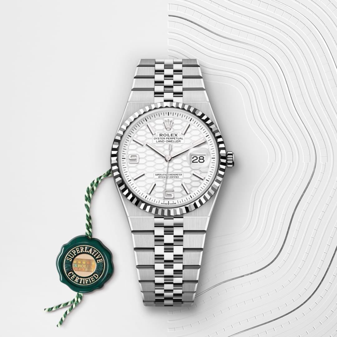 rolex-Land-Dweller-in-Oyster, 36 มม., Oystersteel และทองคำขาว-Land-Dweller 36,-m127234-0001-นำสว่าง