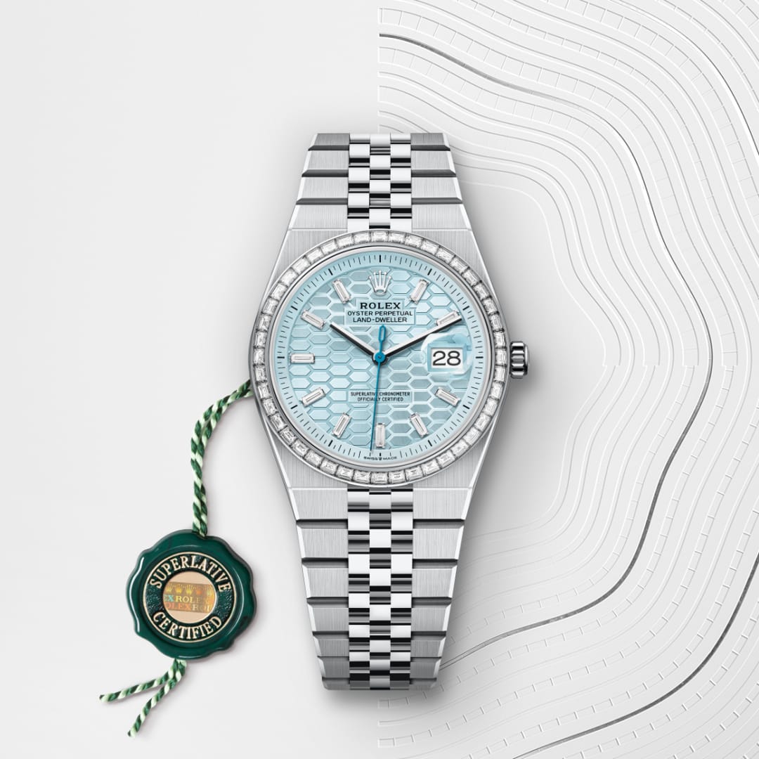 rolex-Land-Dweller-in-Oyster, 36 มม., แพลทินัมและเพชร-Land-Dweller 36,-m127286tbr-0001-นำสว่าง