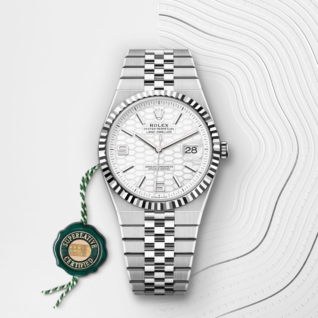 rolex-Land-Dweller-in-Oyster, 40 มม., Oystersteel และทองคำขาว-Land-Dweller 40,-m127334-0001-นำสว่าง
