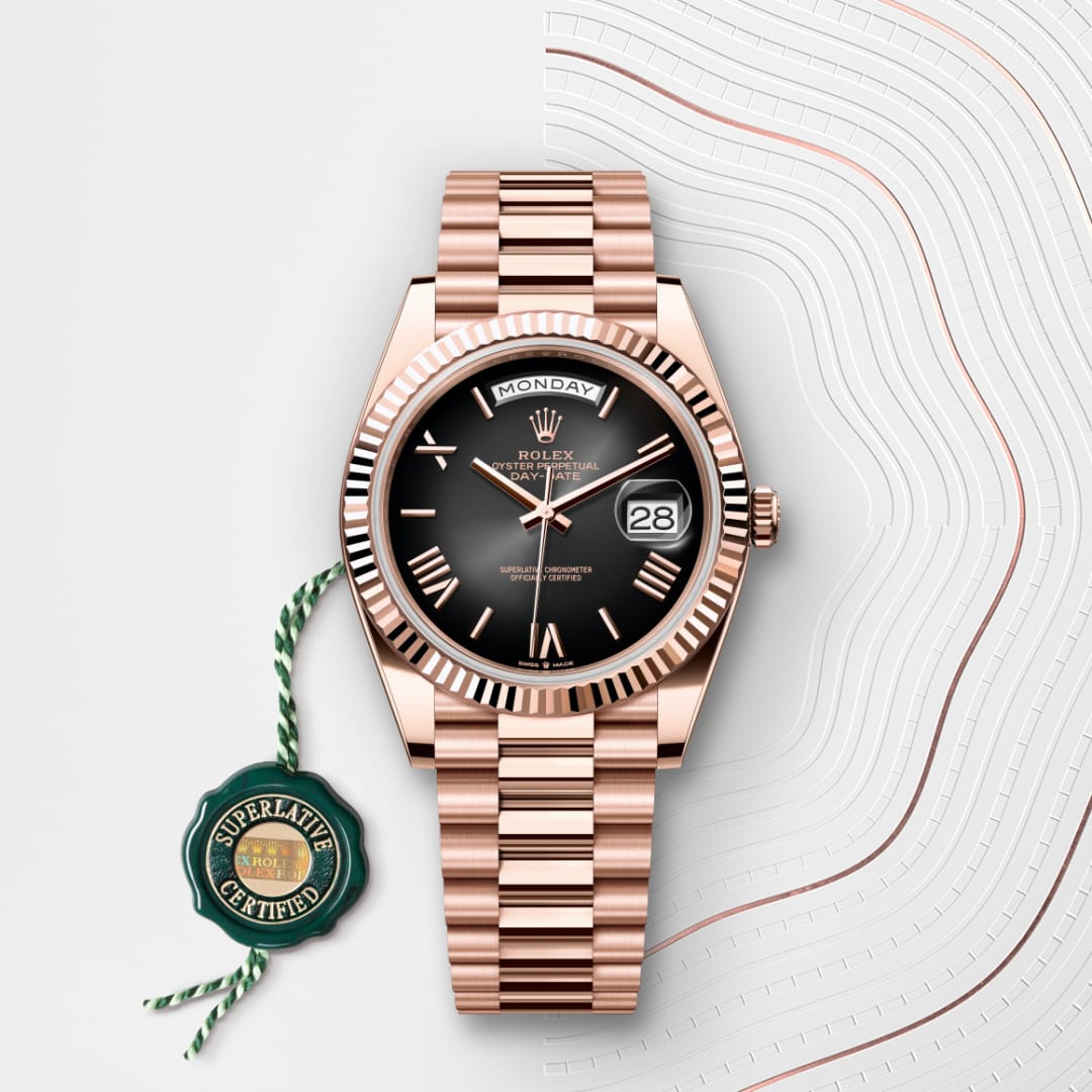 rolex-Day-Date-in-Oyster, 40 มม., Everose gold-Day-Date 40,-m228235-0055-นำสว่าง
