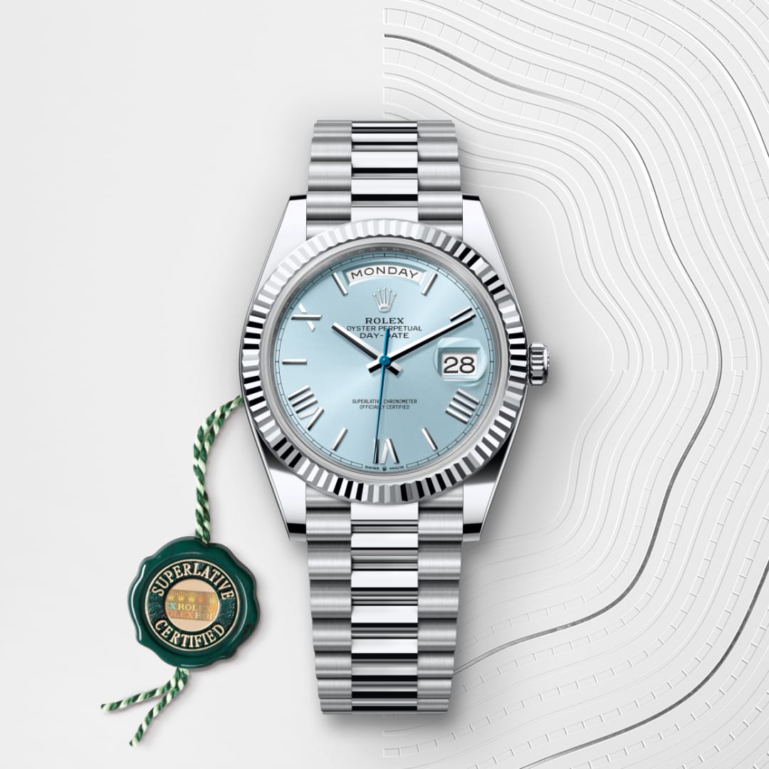 rolex-Day-Date-in-Oyster, 40 มม., แพลทินัม-Day-Date 40,-m228236-0012-นำสว่าง