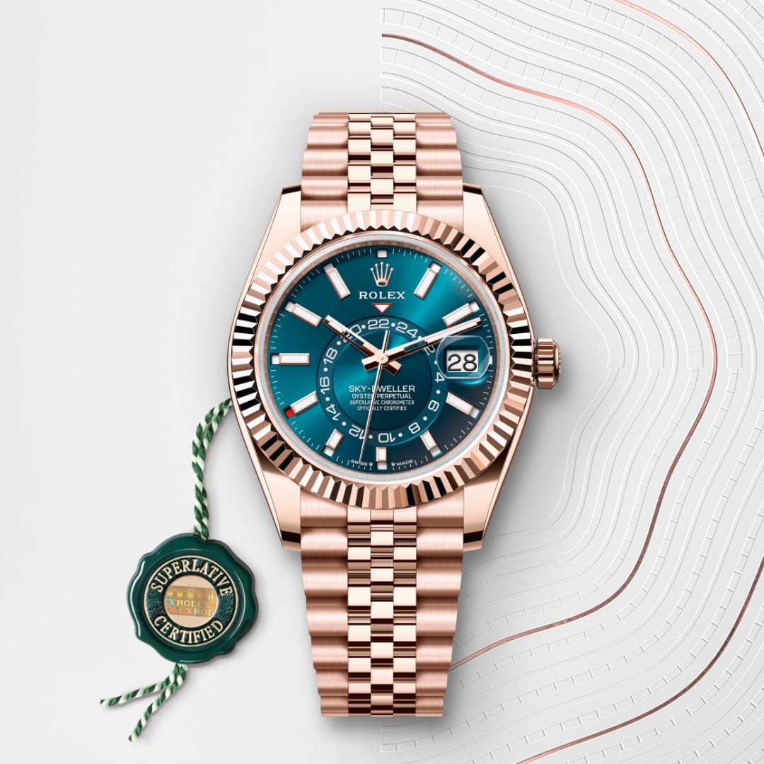 rolex-Sky-Dweller-in-Oyster, 42 มม., เอเวอร์โรสโกลด์-Sky-Dweller,-m336935-0005-นำสว่าง