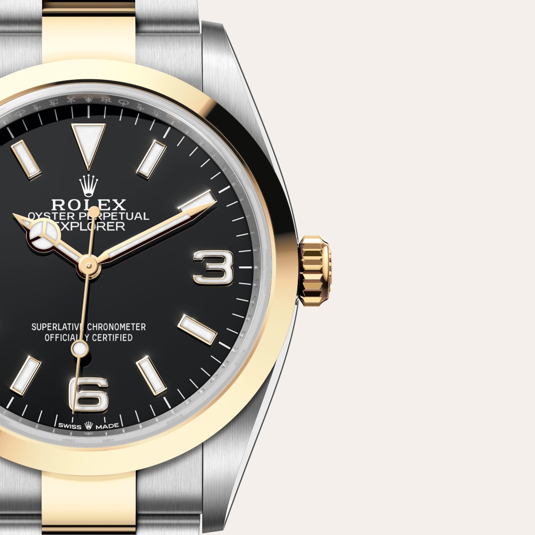 rolex-Explorer-in-Oyster, 36 มม., Oystersteel และทองคำ-Explorer 36,-m124273-0001-นำสว่าง