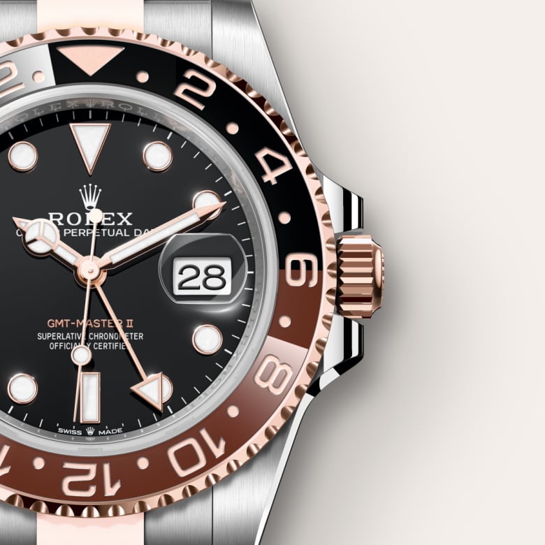 rolex-GMT-Master II-in-Oyster, 40 มม., Oystersteel และเอเวอร์โรสโกลด์-GMT-Master II,-m126711chnr-0002-นำสว่าง