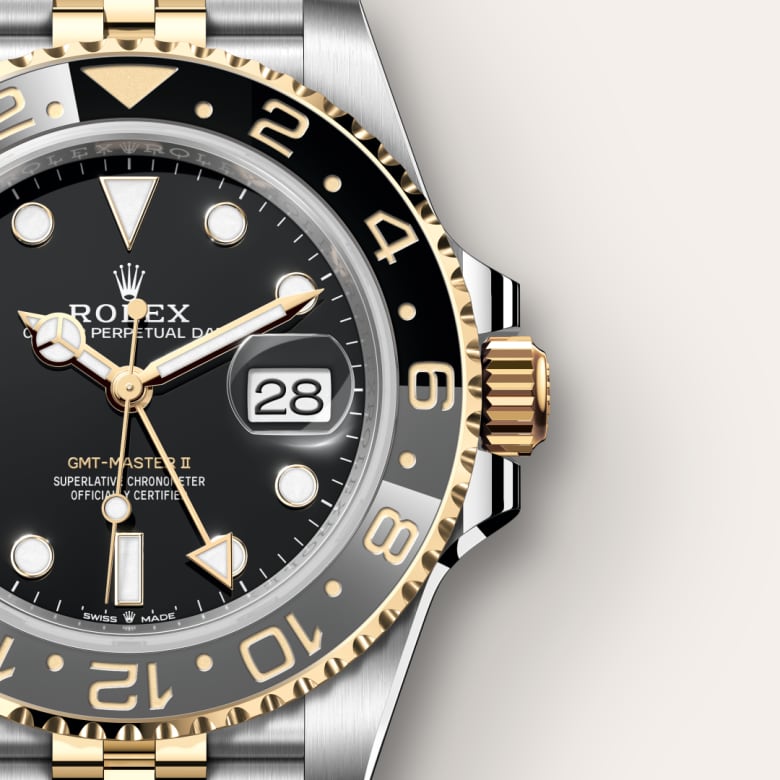 rolex-GMT-Master II-in-Oyster, 40 มม., Oystersteel และทองคำ-GMT-Master II,-m126713grnr-0001-นำสว่าง