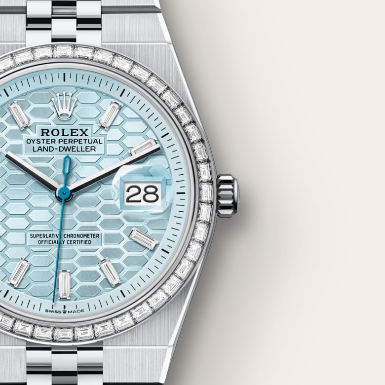 rolex-Land-Dweller-in-Oyster, 36 มม., แพลทินัมและเพชร-Land-Dweller 36,-m127286tbr-0001-นำสว่าง