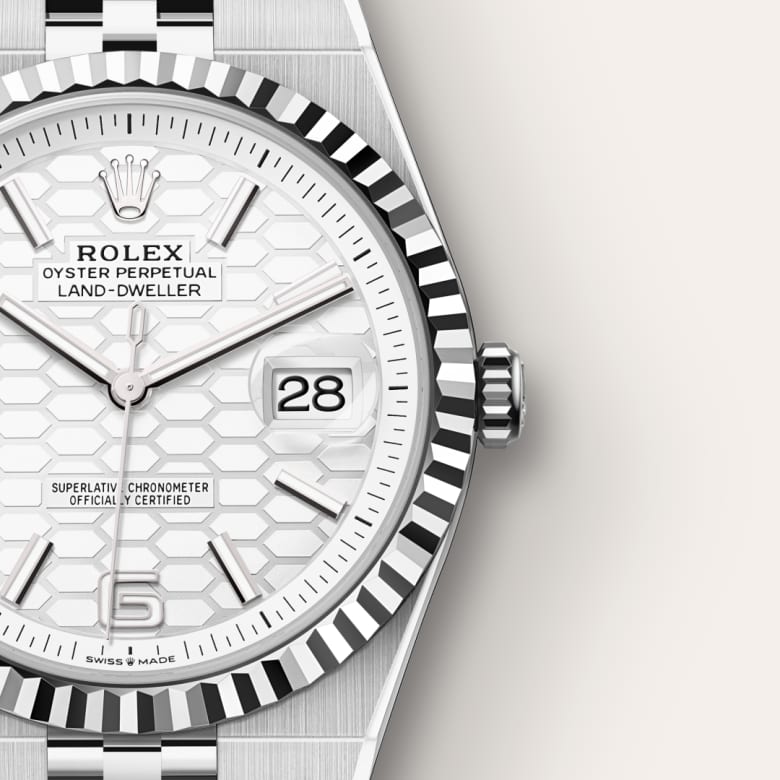 rolex-Land-Dweller-in-Oyster, 40 มม., Oystersteel และทองคำขาว-Land-Dweller 40,-m127334-0001-นำสว่าง