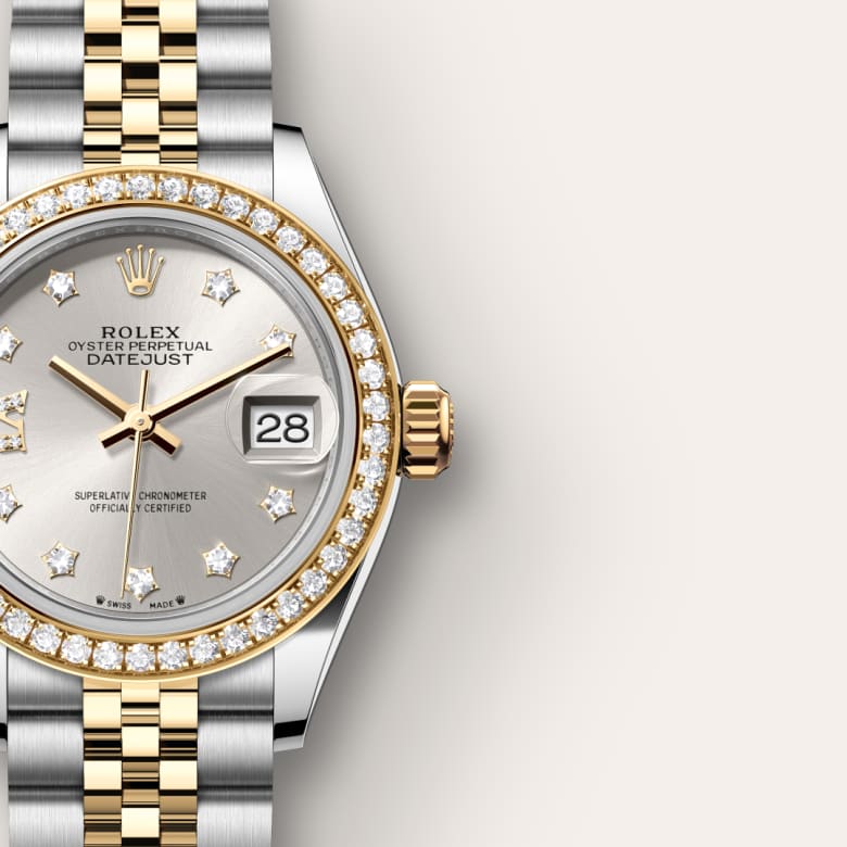 rolex-Lady-Datejust-in-Oyster, 28 มม., Oystersteel, ทองคำและเพชร-Lady-Datejust,-m279383rbr-0003-นำสว่าง
