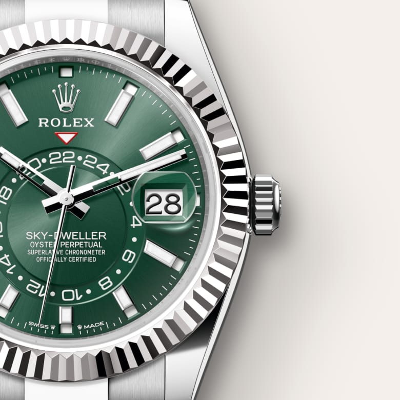rolex-Sky-Dweller-in-Oyster, 42 มม., Oystersteel และทองคำขาว-Sky-Dweller,-m336934-0001-นำสว่าง