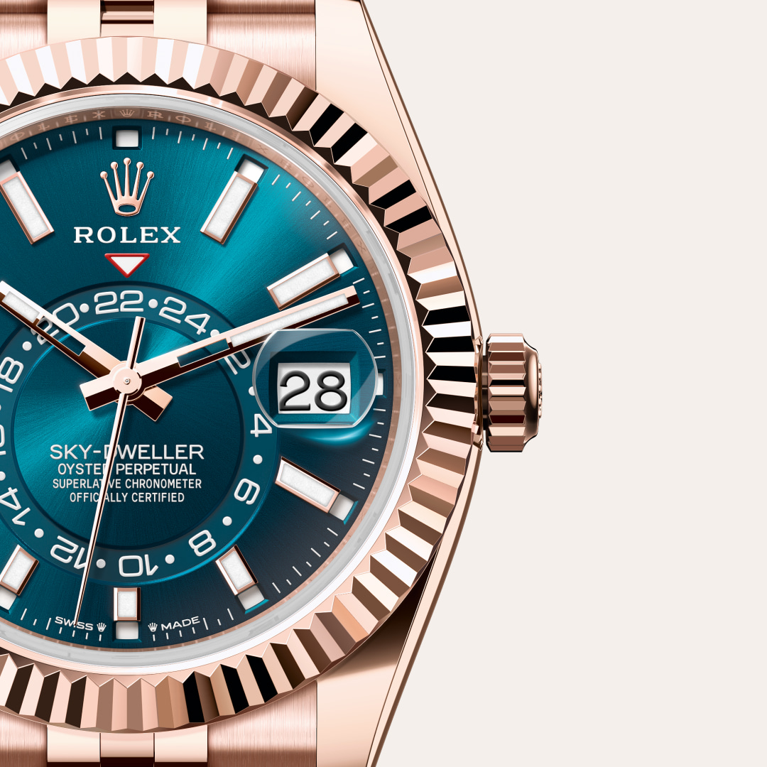 rolex-Sky-Dweller-in-Oyster, 42 มม., เอเวอร์โรสโกลด์-Sky-Dweller,-m336935-0005-นำสว่าง