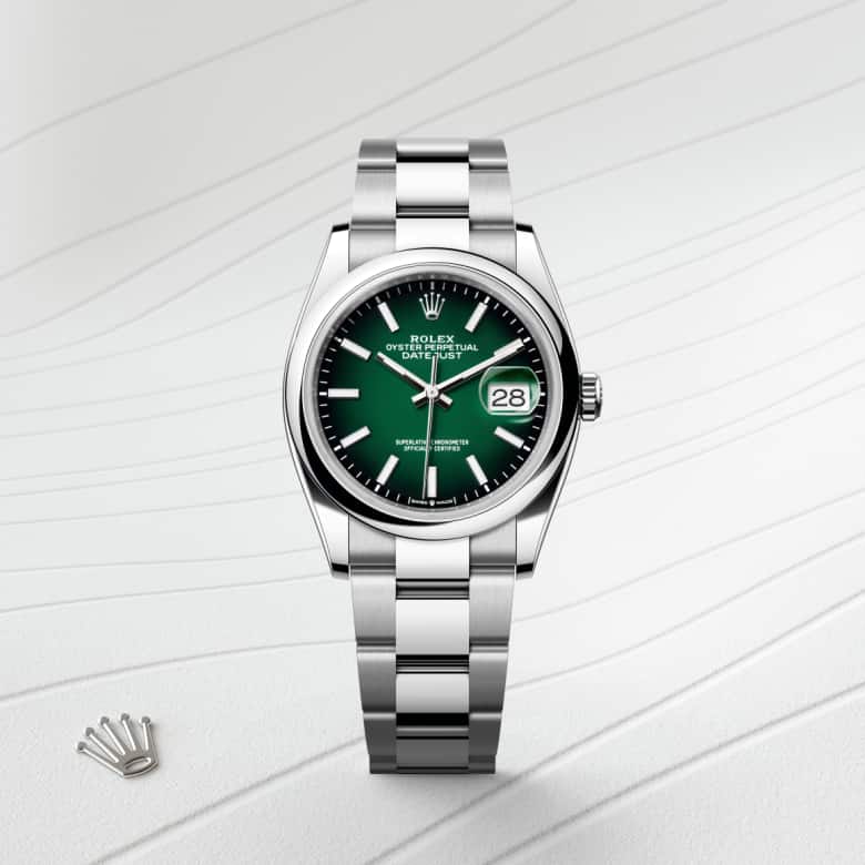 Front view of Rolex Datejust in Oystersteel, m126200-0025 - Nam Sawang