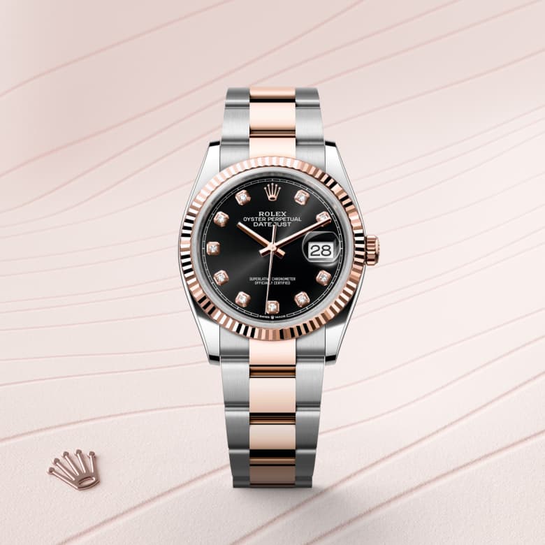 ด้านหน้า Rolex Datejust ในวัสดุ Everose Rolesor, m126231-0020 - นำสว่าง