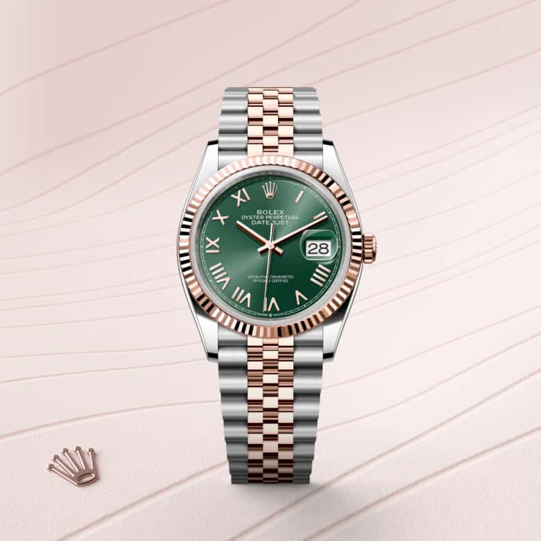 Front view of Rolex Datejust in Everose Rolesor, m126231-0051 - Nam Sawang