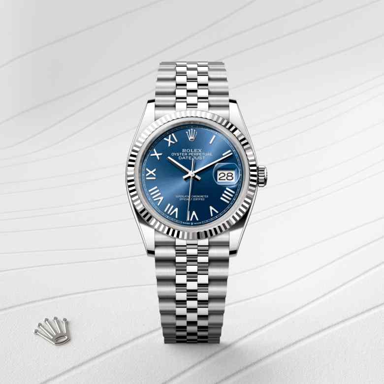 Front view of Rolex Datejust in White Rolesor, m126234-0069 - Nam Sawang