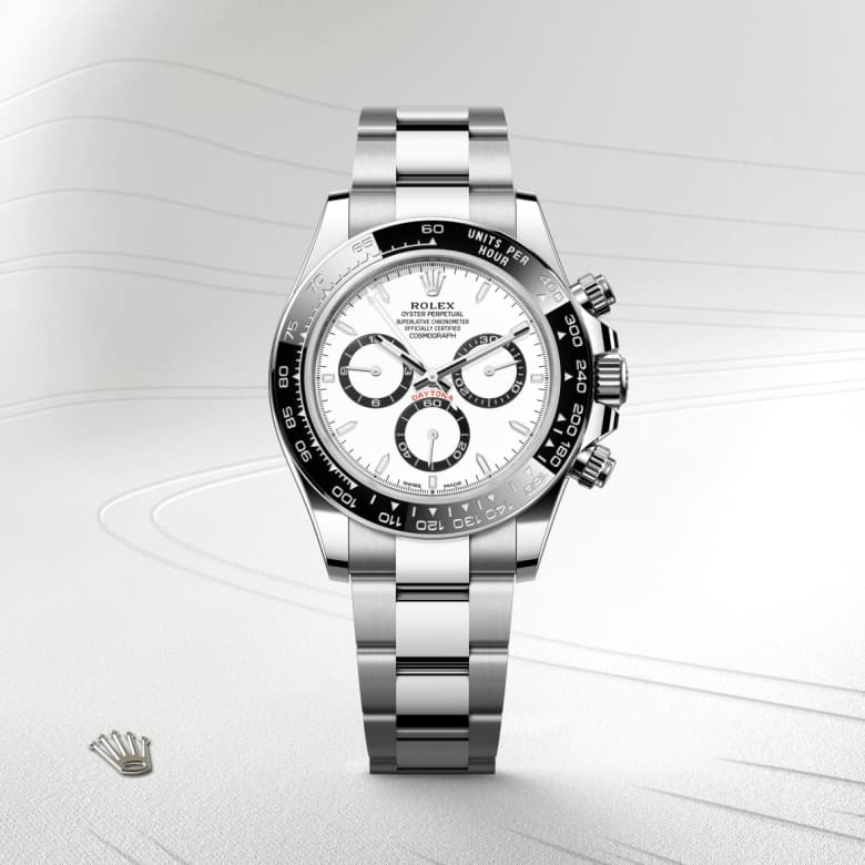 ด้านหน้า Rolex Cosmograph Daytona ในวัสดุ Oystersteel, m126500ln-0001 - นำสว่าง