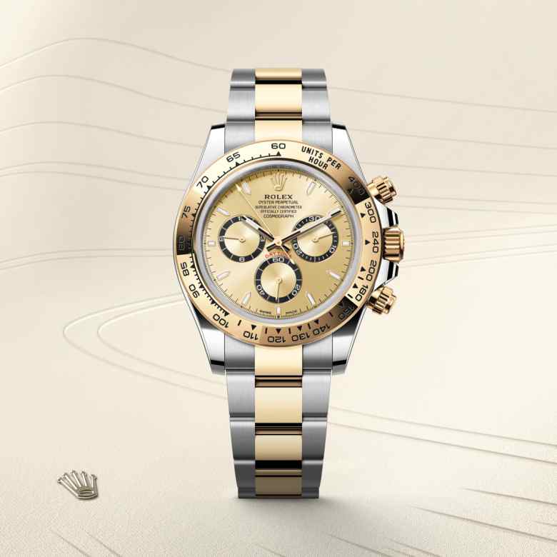 Front view of Rolex Cosmograph Daytona in Yellow Rolesor, m126503-0004 - Nam Sawang