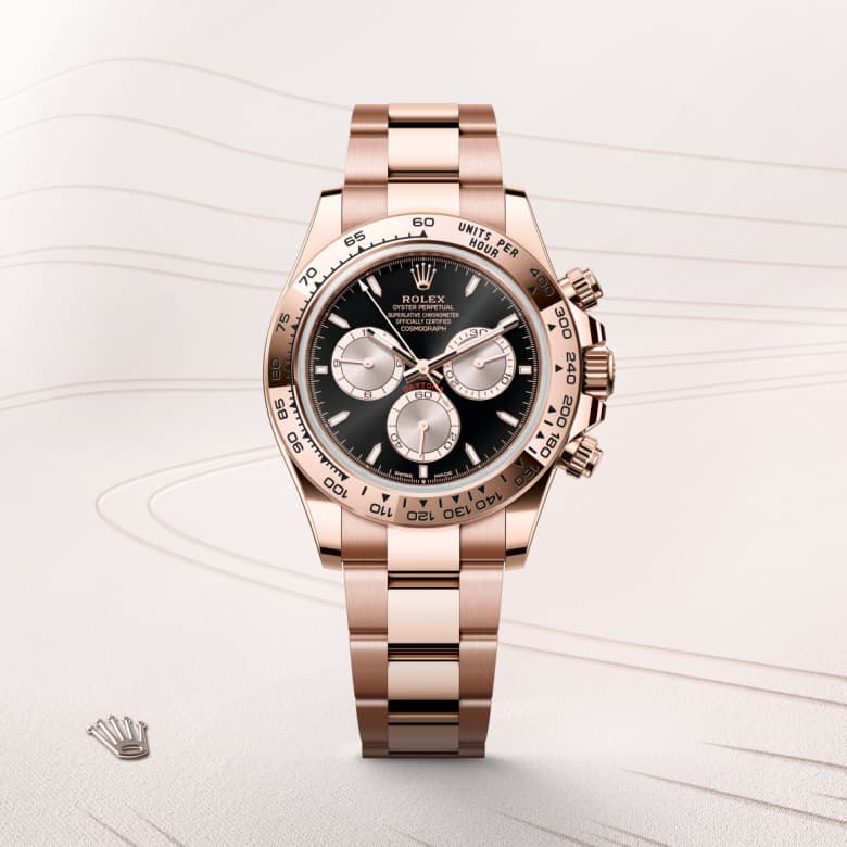 Front view of Rolex Cosmograph Daytona in 18 ct Everose gold, m126505-0001 - Nam Sawang