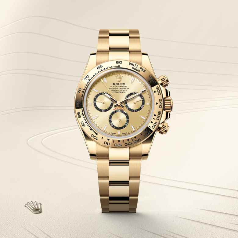 ด้านหน้า Rolex Cosmograph Daytona ในวัสดุ ทองคำ 18 กะรัต, m126508-0005 - นำสว่าง