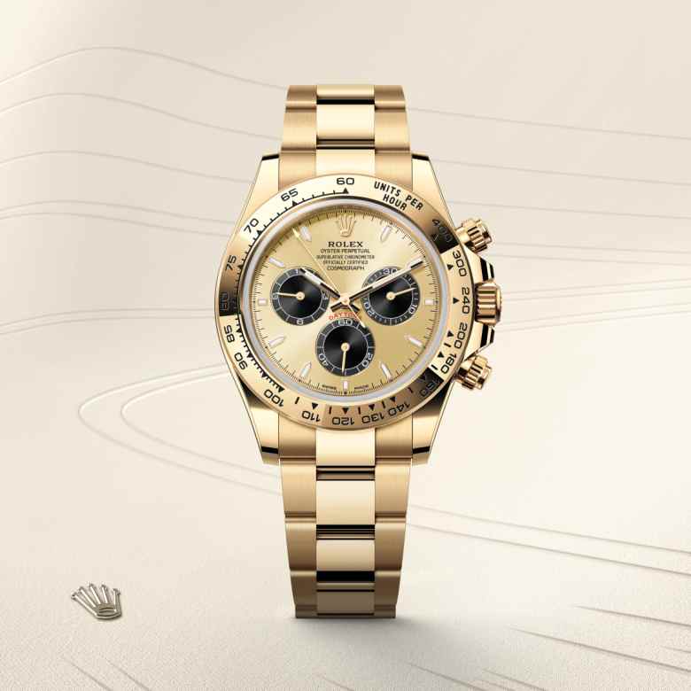 ด้านหน้า Rolex Cosmograph Daytona ในวัสดุ ทองคำ 18 กะรัต, m126508-0006 - นำสว่าง