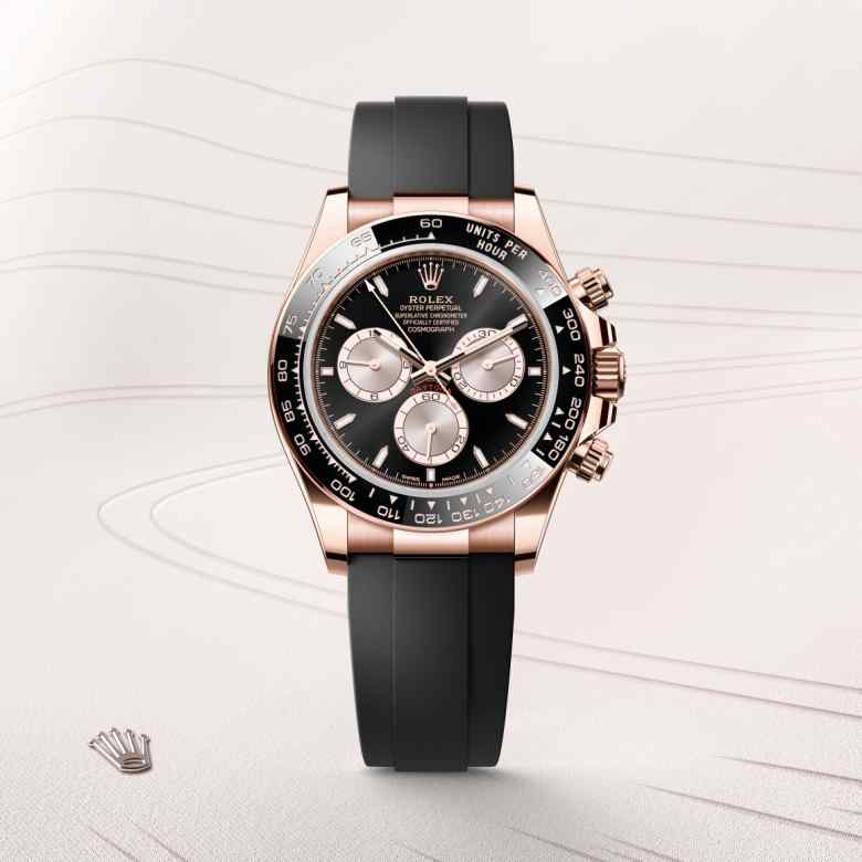 ด้านหน้า Rolex Cosmograph Daytona ในวัสดุ เอเวอร์โรสโกลด์, m126515ln-0002 - นำสว่าง