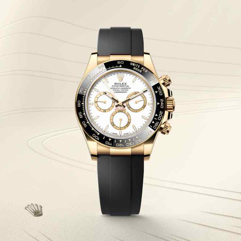 ด้านหน้า Rolex Cosmograph Daytona ในวัสดุ ทองคำ 18 กะรัต, m126518ln-0002 - นำสว่าง