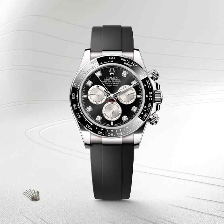 ด้านหน้า Rolex Cosmograph Daytona ในวัสดุ ทองคำขาว 18 กะรัต, m126519ln-0004 - นำสว่าง