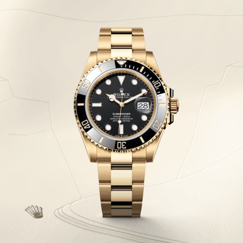 ด้านหน้า Rolex Submariner ในวัสดุ ทองคำ 18 กะรัต, m126618ln-0002 - นำสว่าง