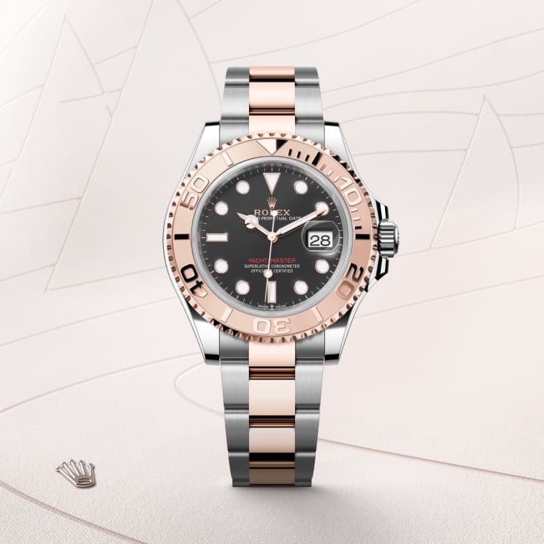 ด้านหน้า Rolex Yacht-Master ในวัสดุ Everose Rolesor, m126621-0002 - นำสว่าง