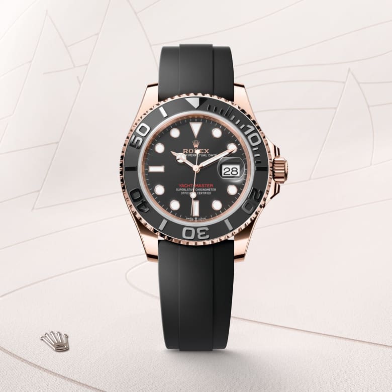 Front view of Rolex Yacht-Master in 18 ct Everose gold, m126655-0002 - Nam Sawang