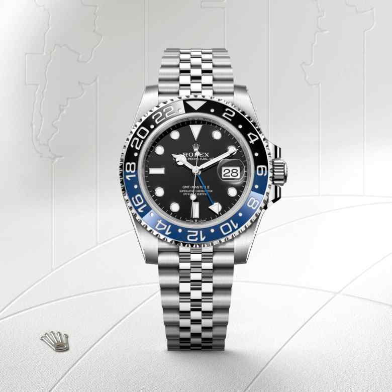 Front view of Rolex GMT-Master II in Oystersteel, m126710blnr-0002 - Nam Sawang