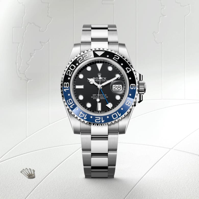 Front view of Rolex GMT-Master II in Oystersteel, m126710blnr-0003 - Nam Sawang
