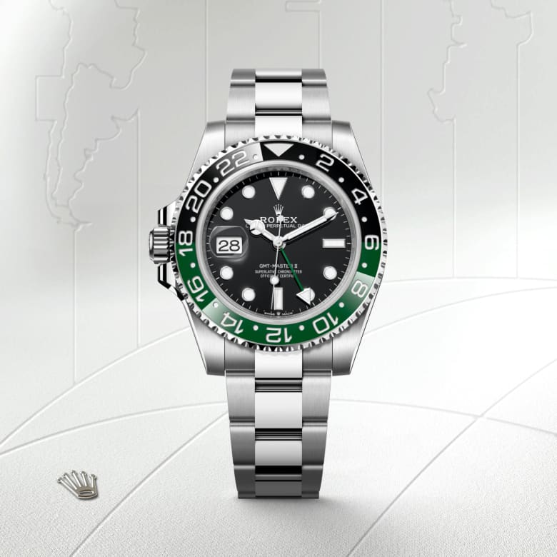 ด้านหน้า Rolex GMT-Master II ในวัสดุ Oystersteel, m126720vtnr-0001 - นำสว่าง