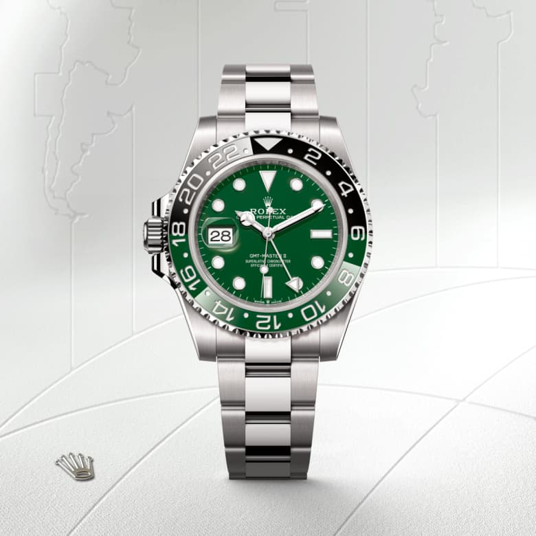 ด้านหน้า Rolex GMT-Master II ในวัสดุ 18 ct white gold, m126729vtnr-0001 - นำสว่าง