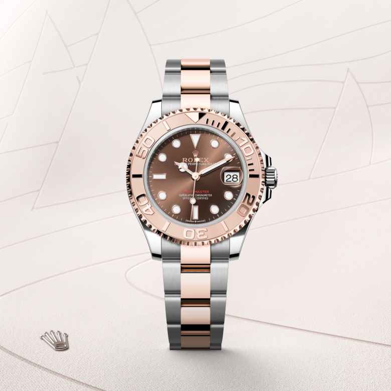 Front view of Rolex Yacht-Master in Everose Rolesor, m268621-0003 - Nam Sawang