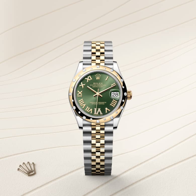 ด้านหน้า Rolex Datejust ในวัสดุ Yellow Rolesor, m278343rbr-0016 - นำสว่าง