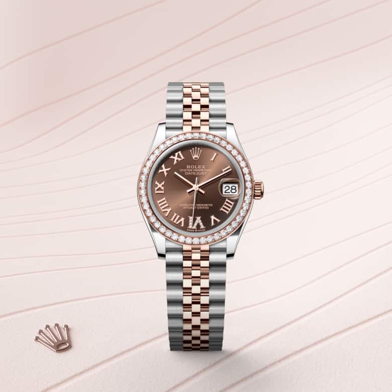 Front view of Rolex Datejust in Everose Rolesor, m278381rbr-0006 - Nam Sawang